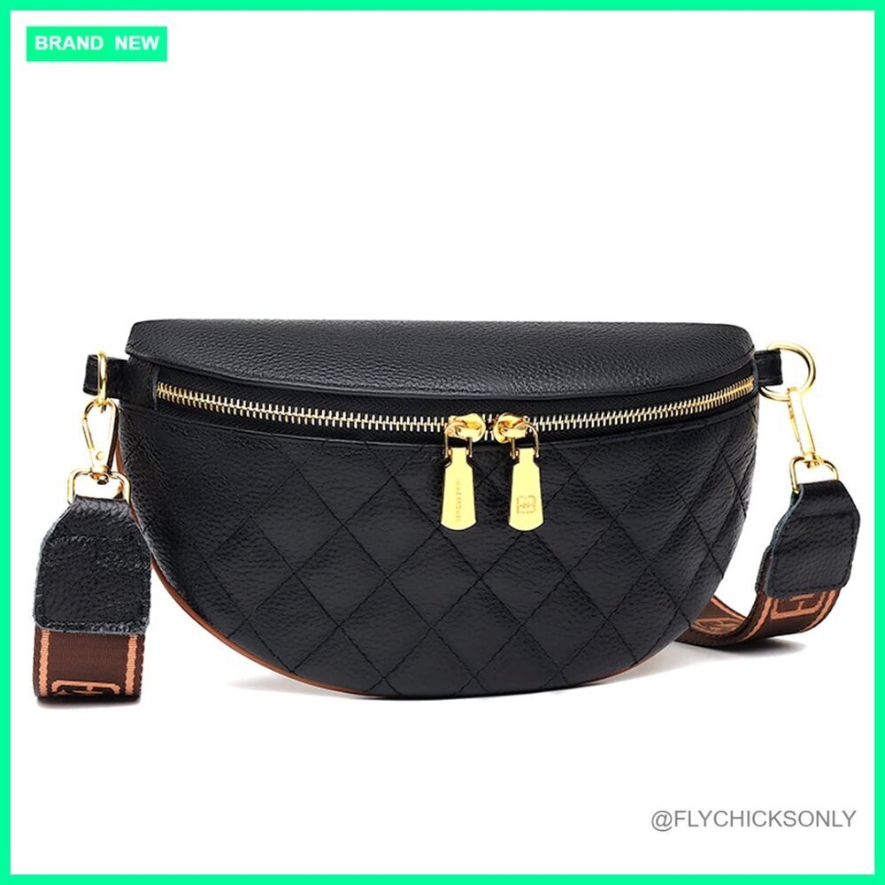 Leather Crossbody Sling Bag Fanny Pack Anti Theft Travel Purse Adjustable
